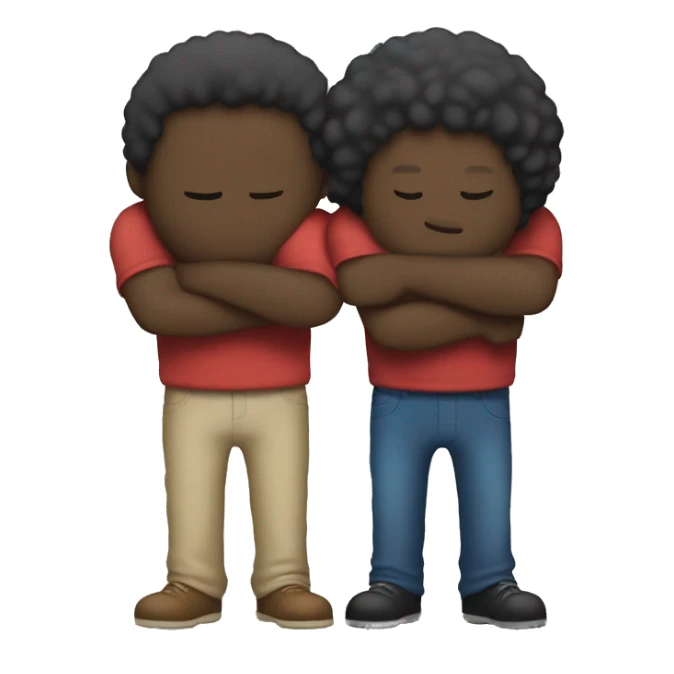 two black men hugging the hips of the other in the back sticker