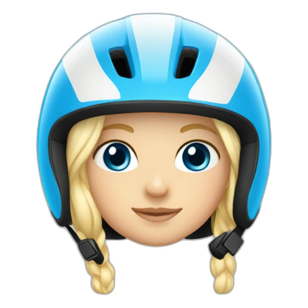 Cuteblonde blue eyes bike helmet sticker