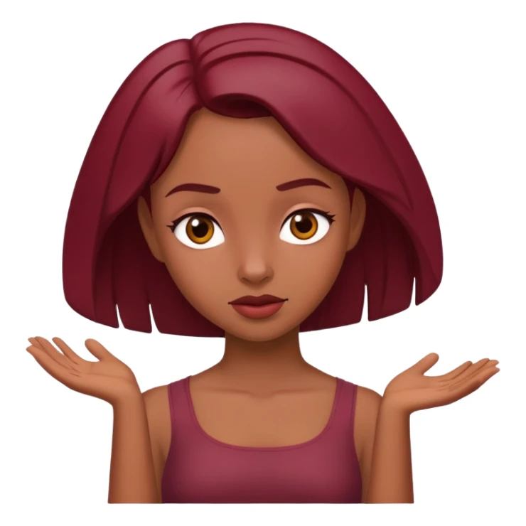 Beautiful burgundy girl, shrugging shoulders sticker