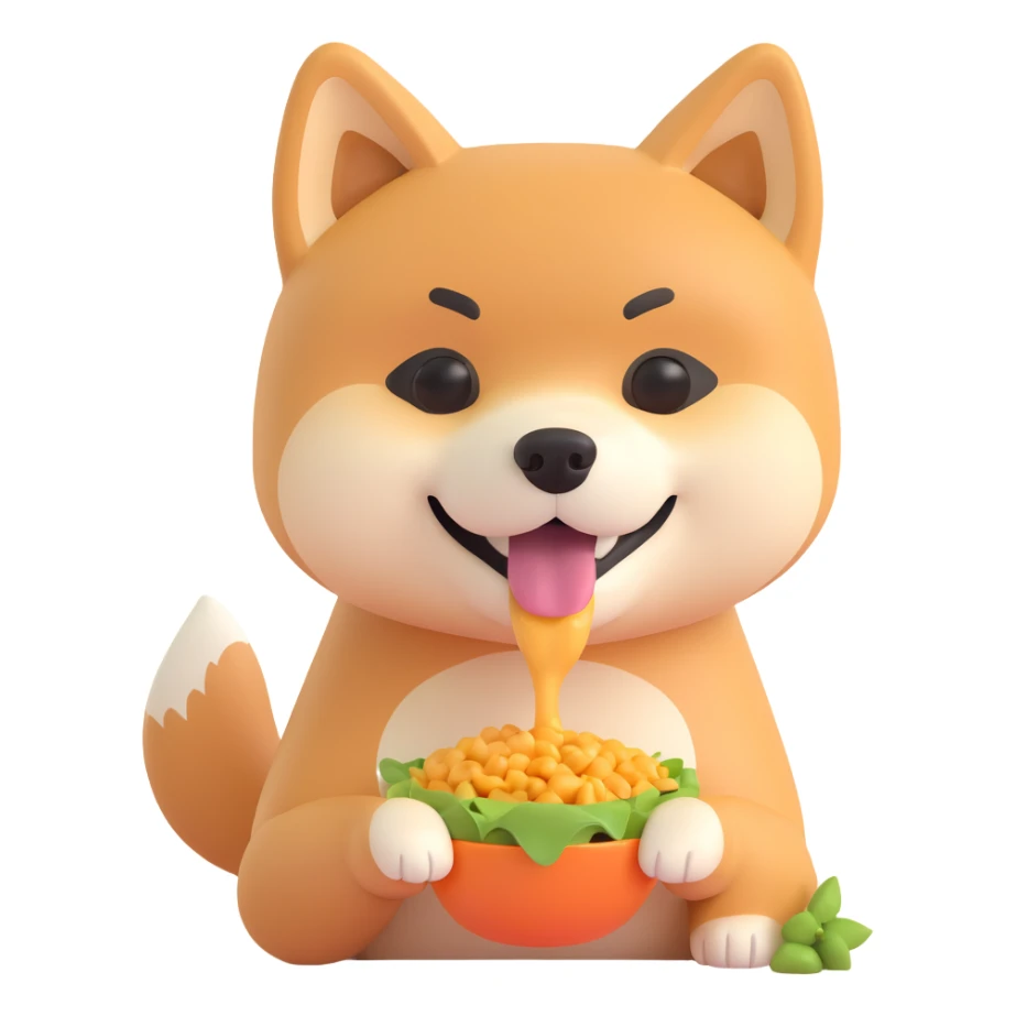 shiba inu, eating sticker