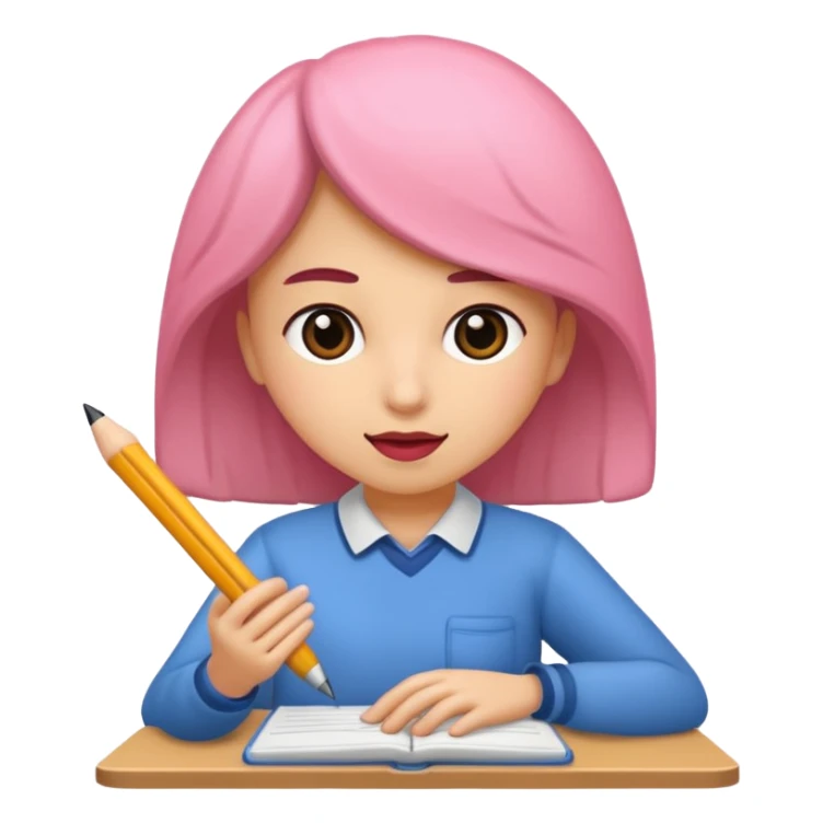 rosa escribiendo pensando sticker