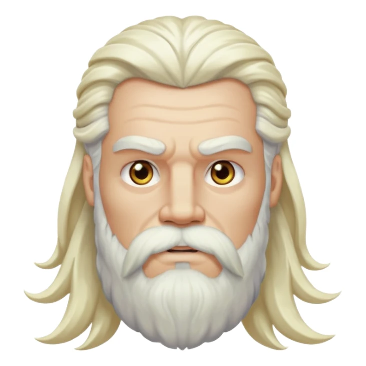 GOD OF WAR Zeus with white eyes white long hair and long white beard  sticker
