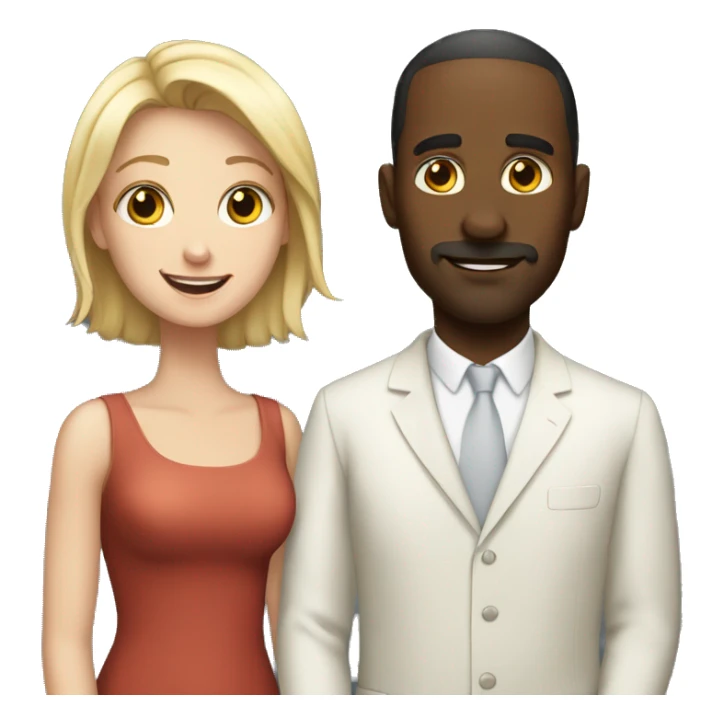 White man loves white woman sticker