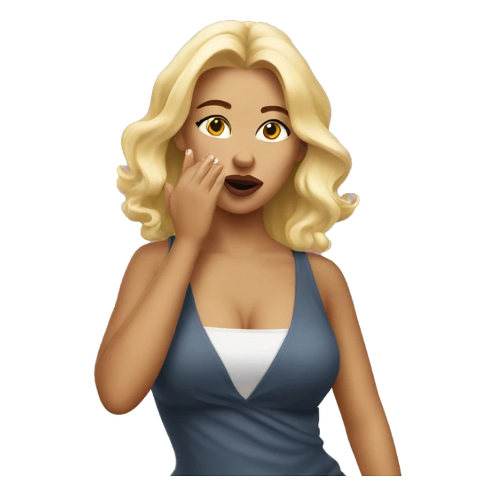Women blowing kiss blonde  sticker