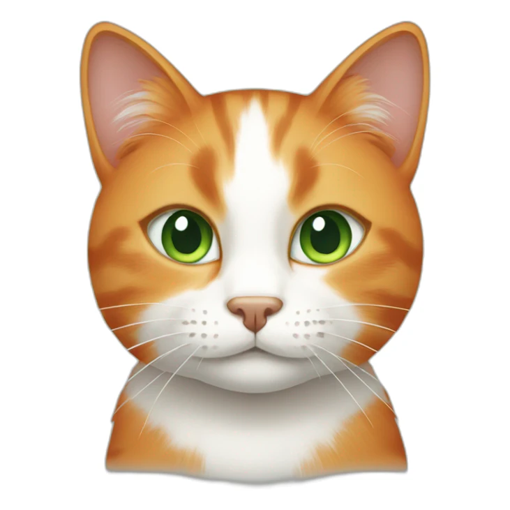 green eyed orange and white cat sticker
