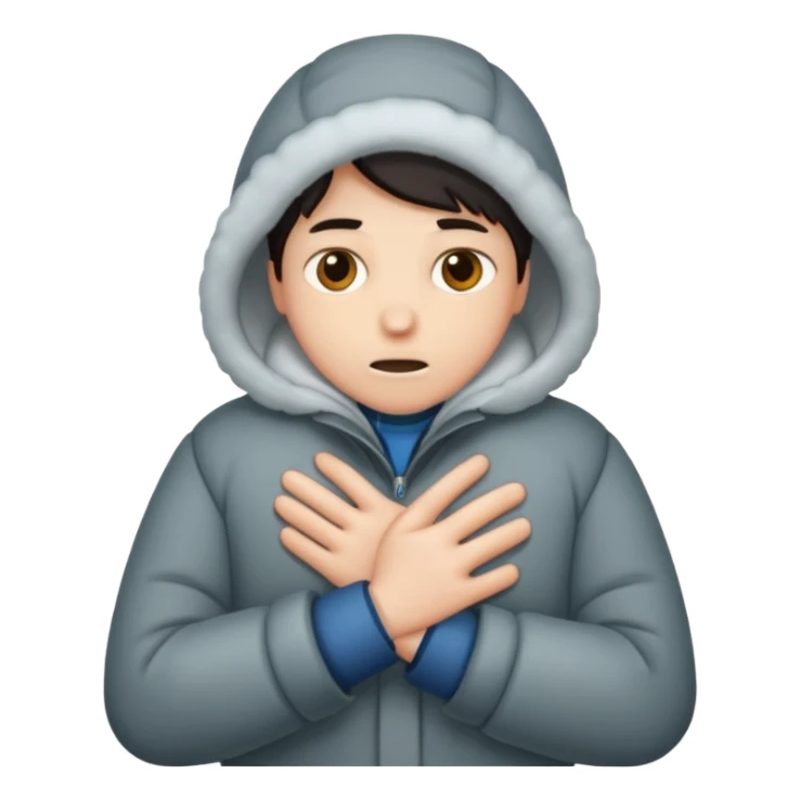 Uma pessoa congelando de frio sticker