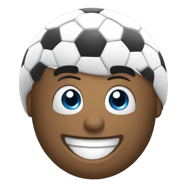 baln de futbol con sonrisa de emoji sticker