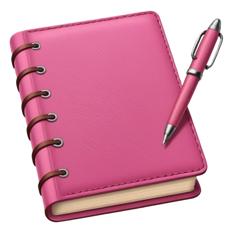 pink and brown diary and pen sticker