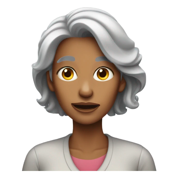 Gray hair woman rolling eyes sticker