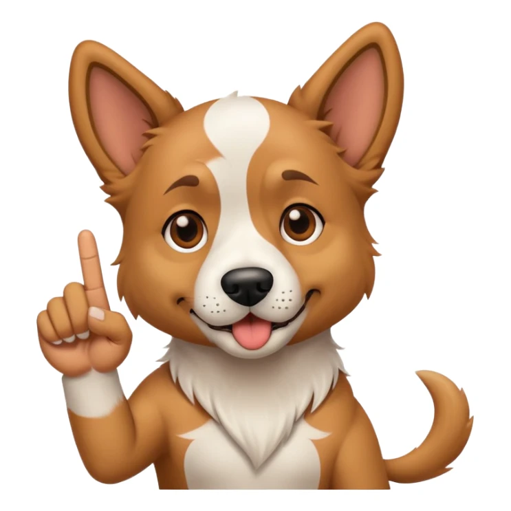 dog sticking up a middle finger  sticker