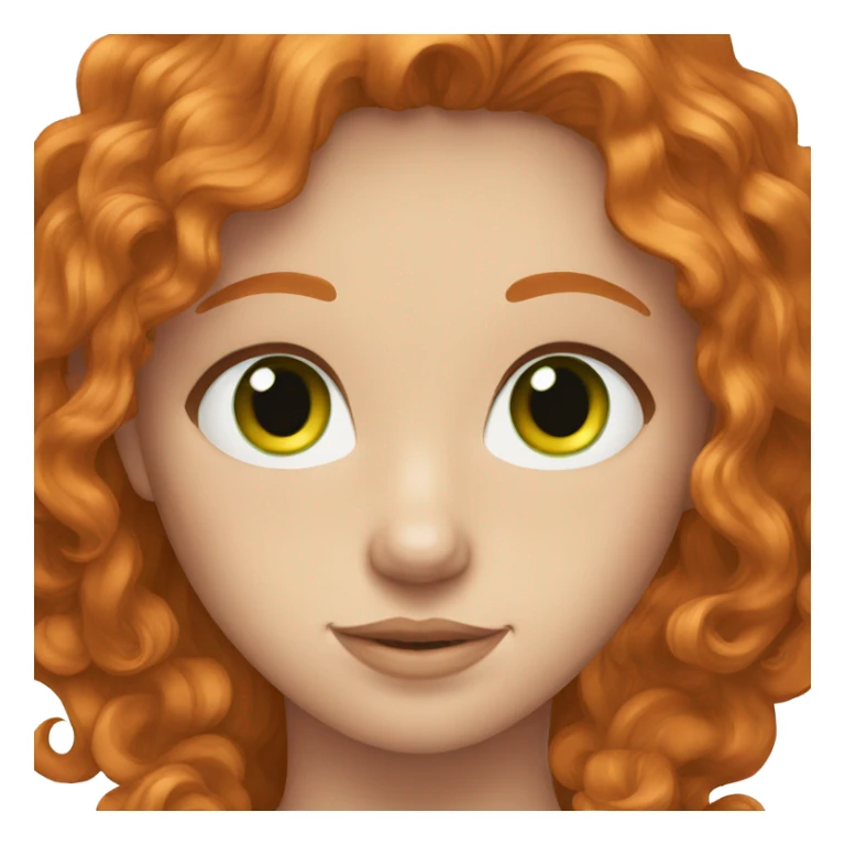 long ginger hair, green eyes, freckles sticker