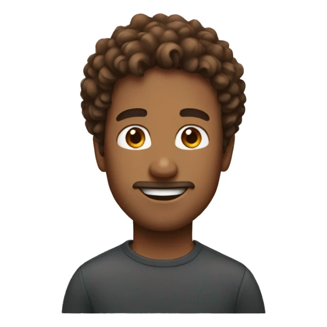 emoji of guy with brown curly hair sticker