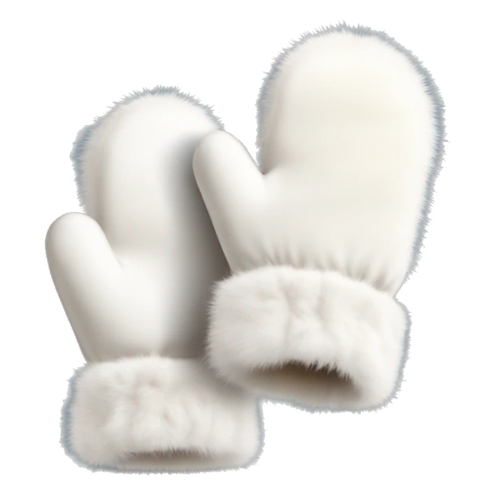 A pair of White fluffy fur mink mittens  sticker