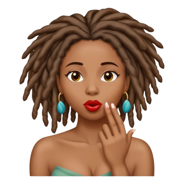 Black woman with locs blowing kisses sticker