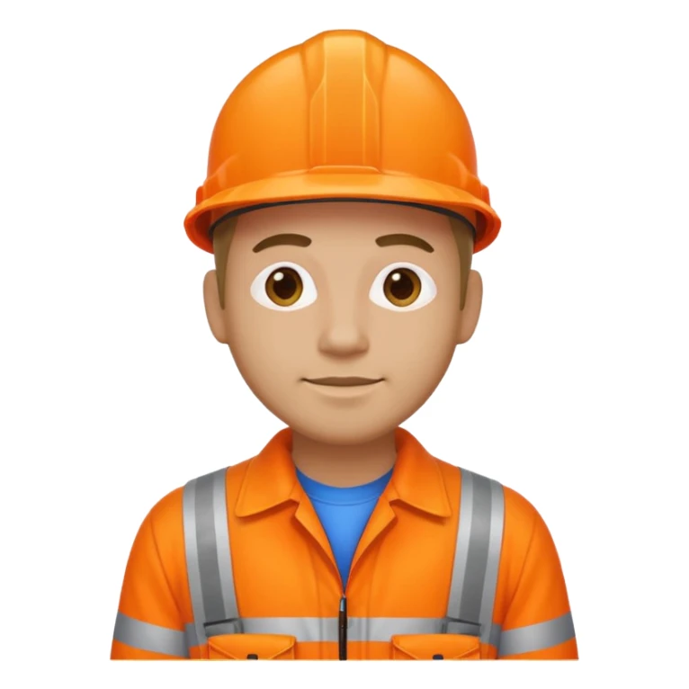 man standing wearing orange hi visibility overalls sticker