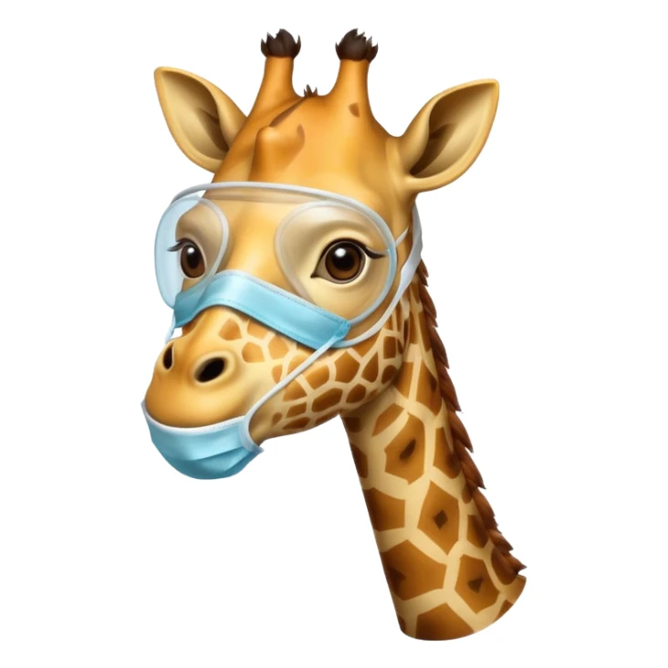 giraffe Wearing Medical Mask sticker