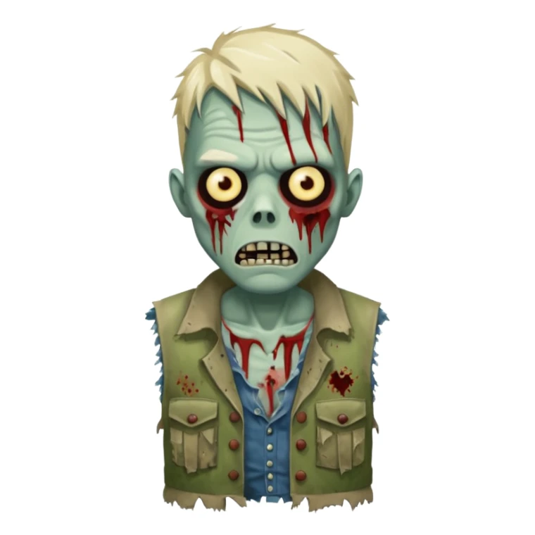 zombie in vest and shirt sticker