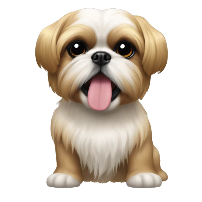 Gold shih tzu with a black mouth and ears sticker