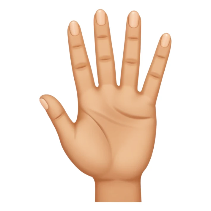 Make a hand (skin complexion) with 4 fingers up, with the thumb tuck in. I SAID 4 FINGERS UP AND THUMB TUCKED IN, NOT OUT sticker