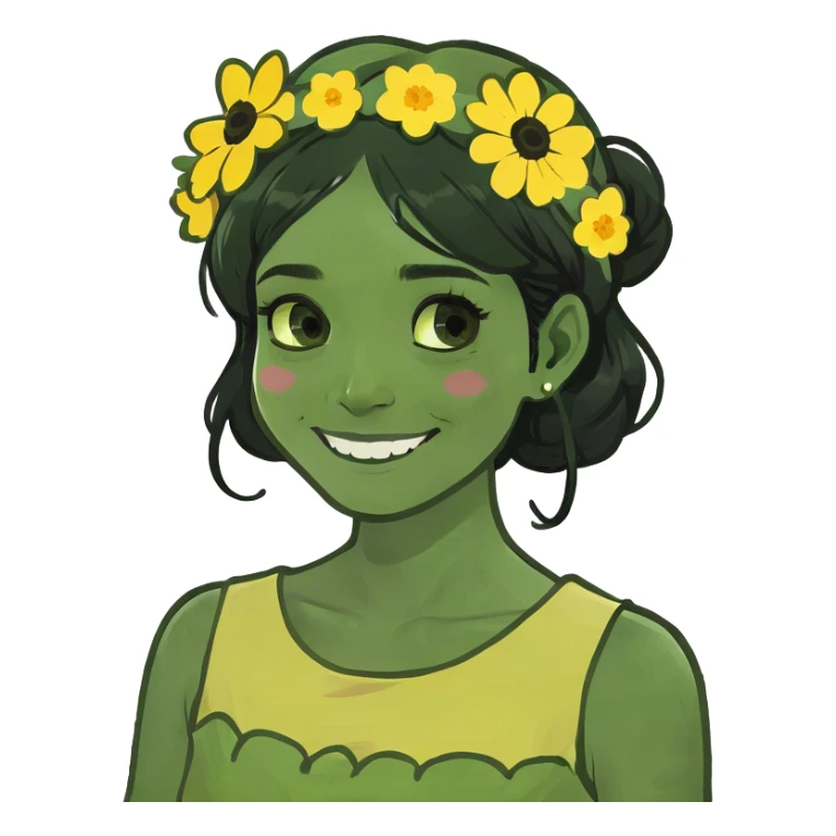 smiling girl with black hair sticker