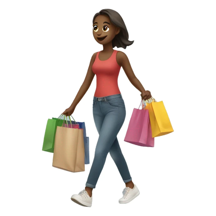 girl walking with lots of shopping bags sticker