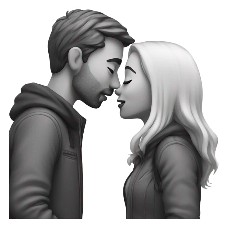 Male kissing female  sticker