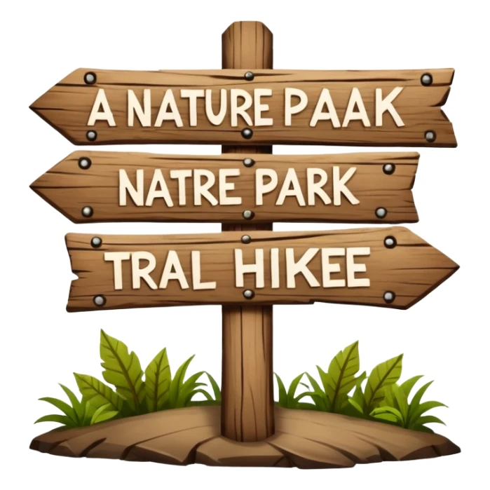 wooden nature park hike trail sign sticker