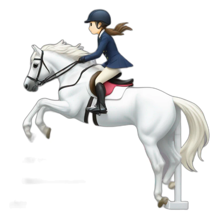 white-hourse-with-olympics-jumping-compelition-rider—japanese-girl sticker