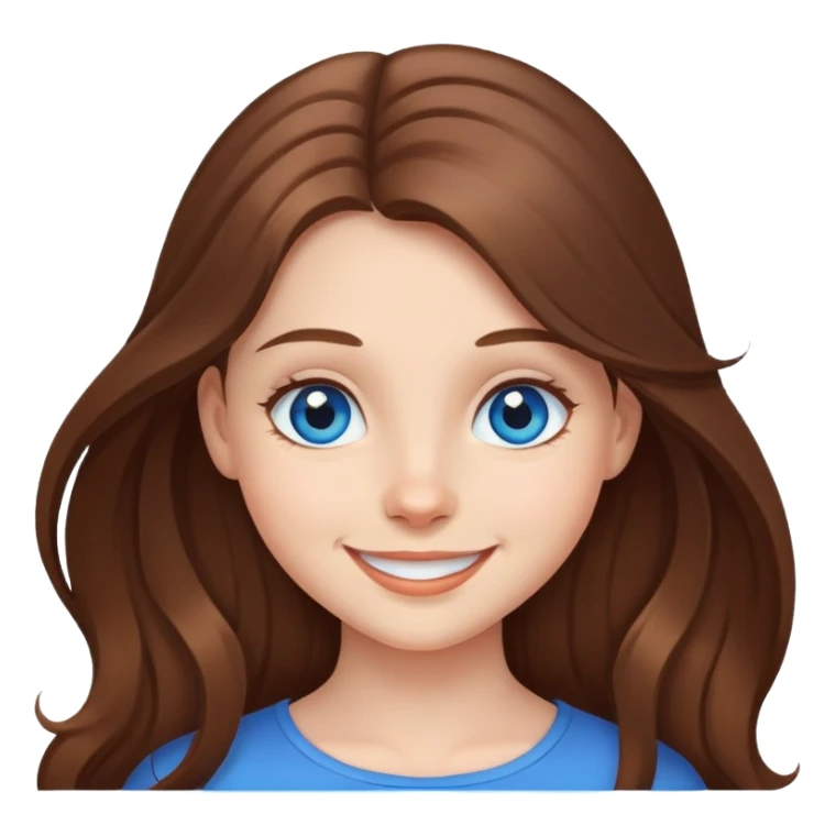 Closed smiling girl with long hair blue eyes  sticker