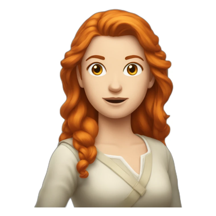 Une rousse avec des cheveux en bataille  sticker