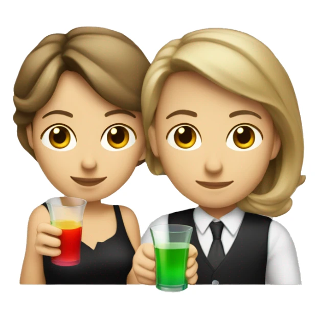 A Caucasian male and female, having drinks in a casino sticker