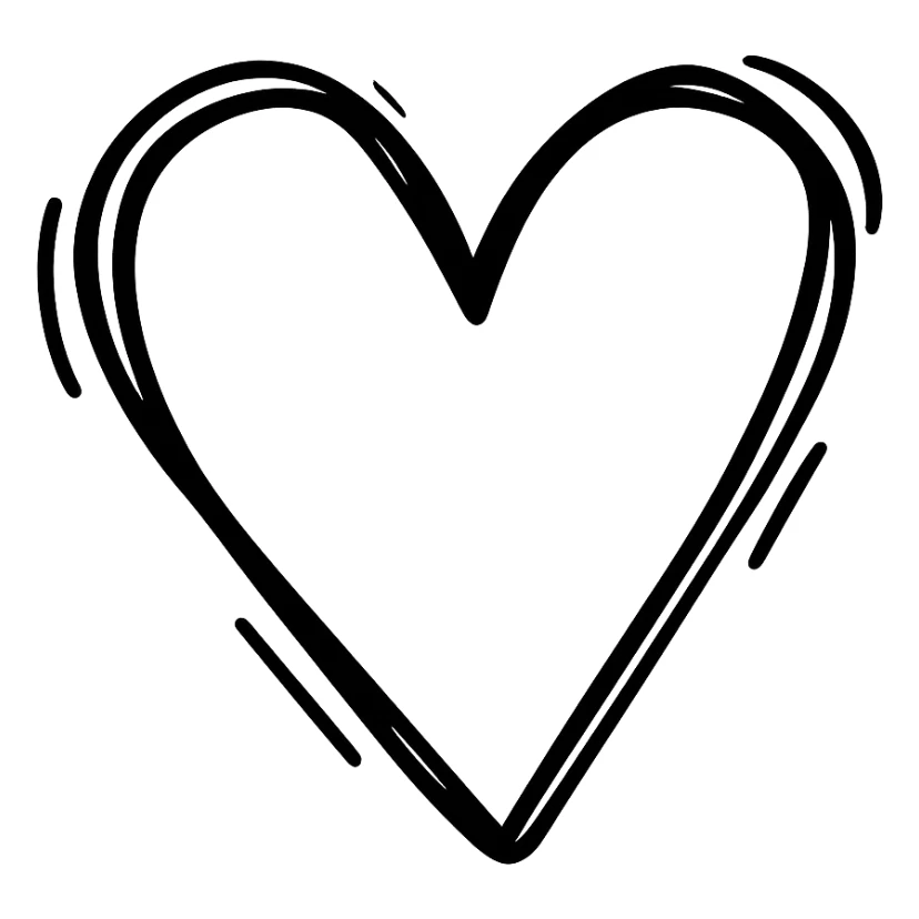 heart with a playful doodle outline sticker