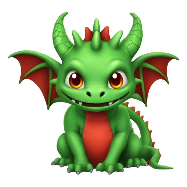 graoully dragon, green body and red back, again closer sticker