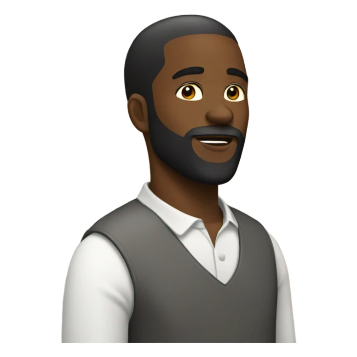 Black guy with beard kissing to the right sticker