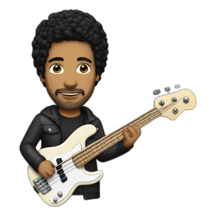 42 year old bass player, black hair, white dude sticker