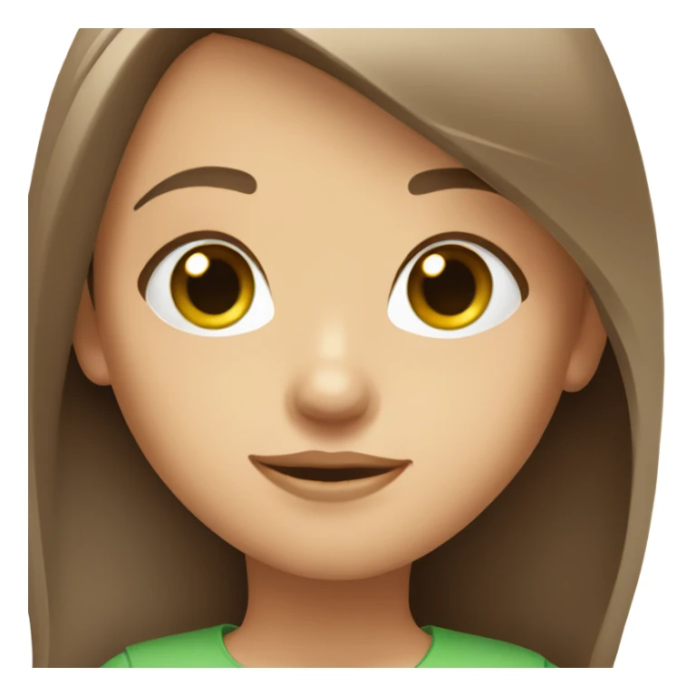 Girl with brown long straight hair and green eyes  sticker