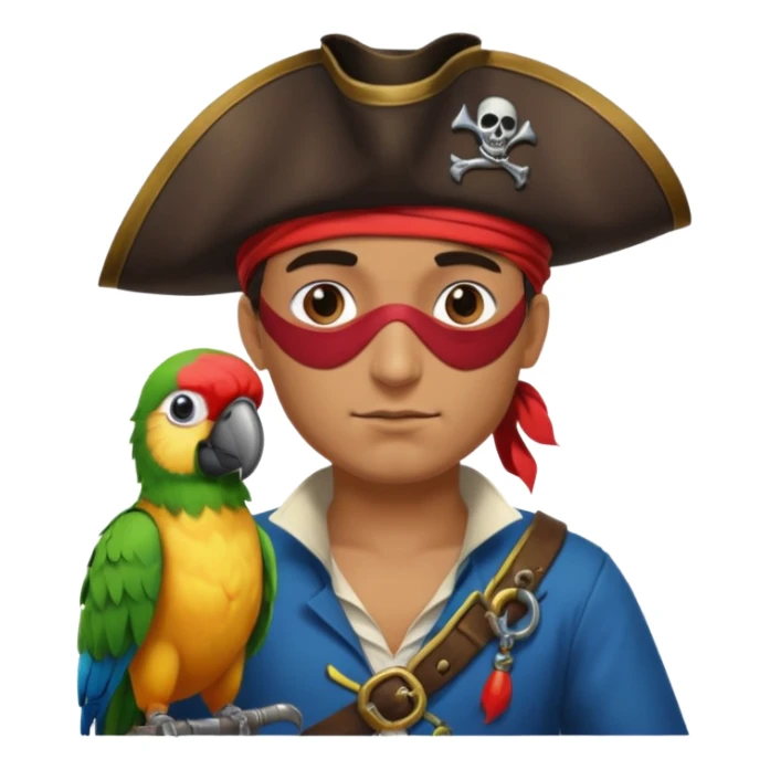 pirate and parrot sticker