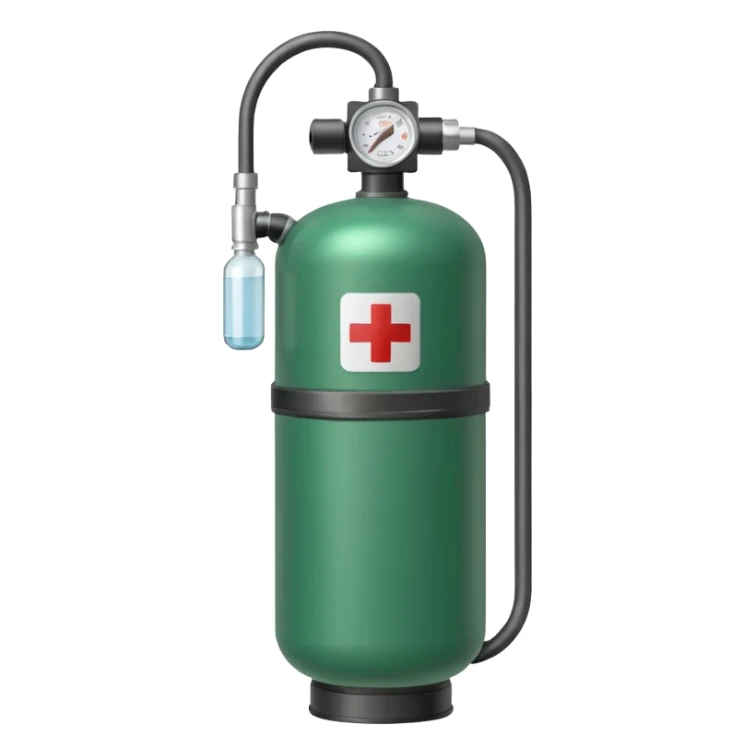 medical oxygen small green tank sticker