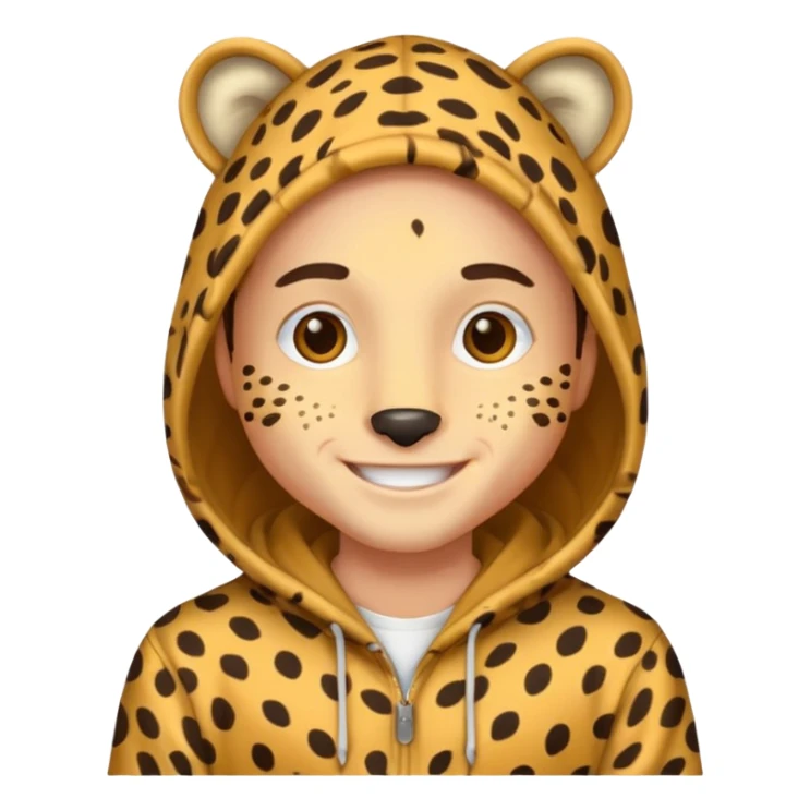 man fair in cheetah costume hoodie sticker