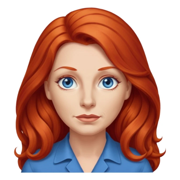 Heavy set mid 50's long red hair women sticker