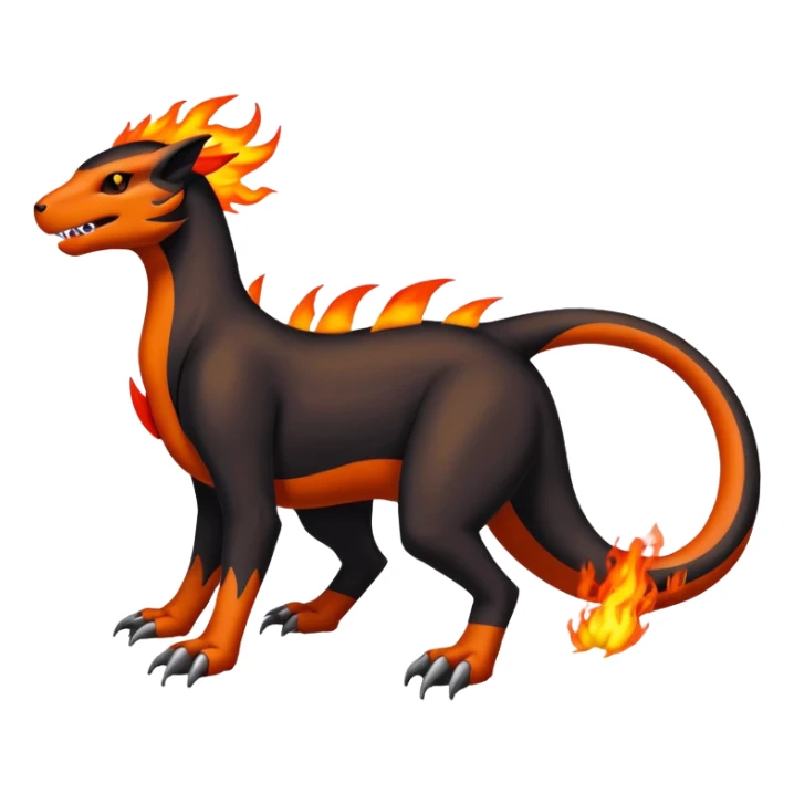 Houndoom-Charmeleon-Fakémon-hybrid-creature (full body)  sticker