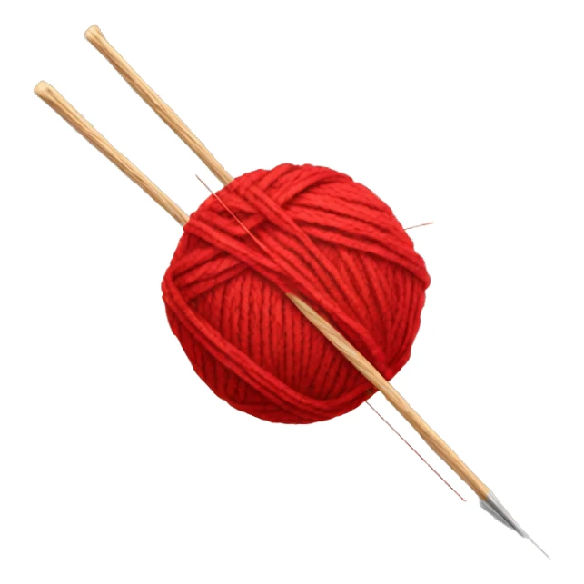 Red Ball of yarn and needles sticker