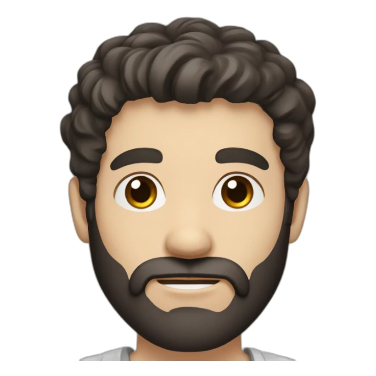 dark hair guy with beard and white skin dark brown eyes sticker