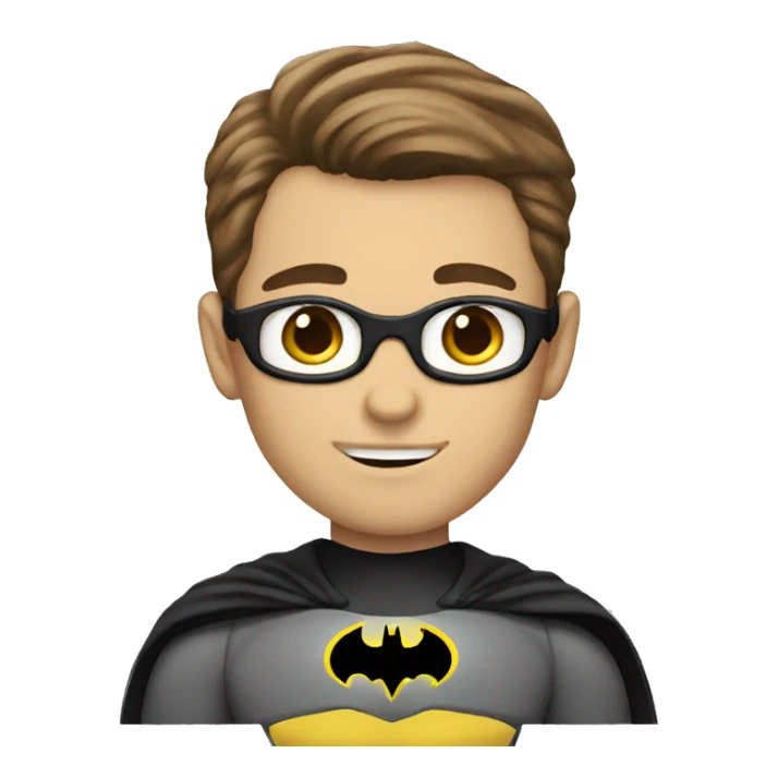 batman geek with brown hair and light skin sticker