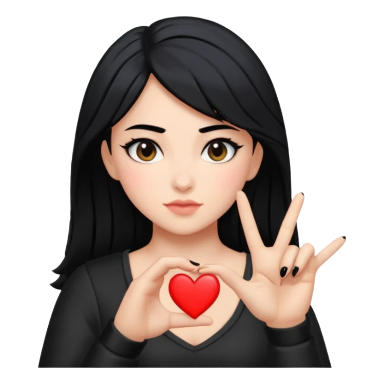 reyna from valorant doing the black heart with her fingers sticker