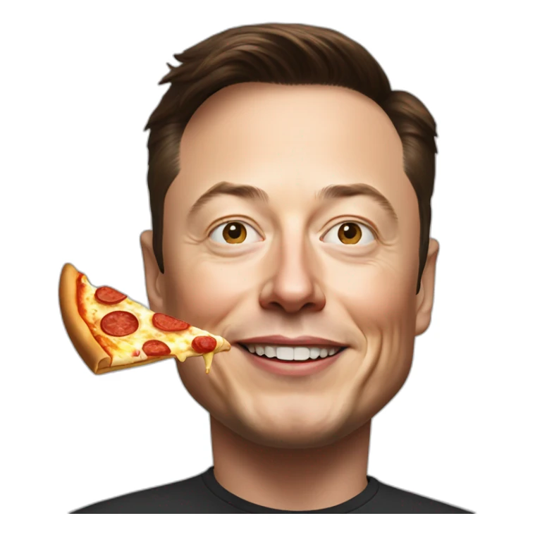 Elon musk eat pizza sticker