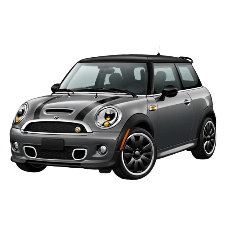 Mini cooper S emoji. Dark gray or black sticker