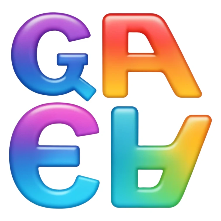 Emoji word “Metafora”, each letter as a metaphor, glossy emoji style, bright gradient, rounded vector, transparent background, PNG sticker