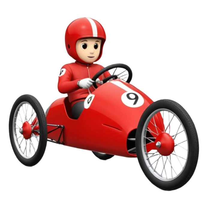 1934 Alpha Romeo racing retro cyclekart with advanced suspension and steering system  sticker