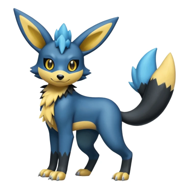 Lucario-Umbreon-Zeraora-Fakémon-hybrid-creature (full body)  sticker